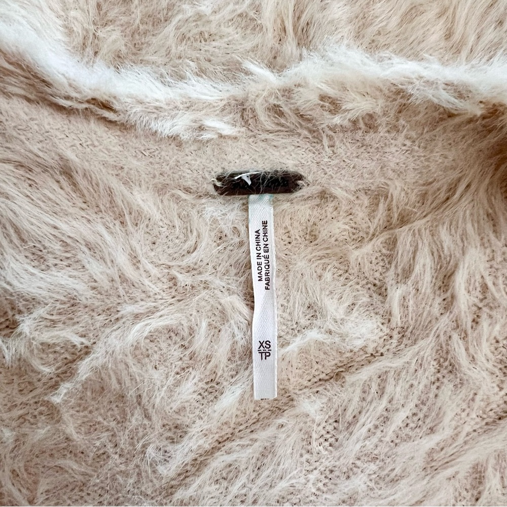 Free People Faux Fur Cardi Open Front Cardigan Sweater - Picture 8 of 16